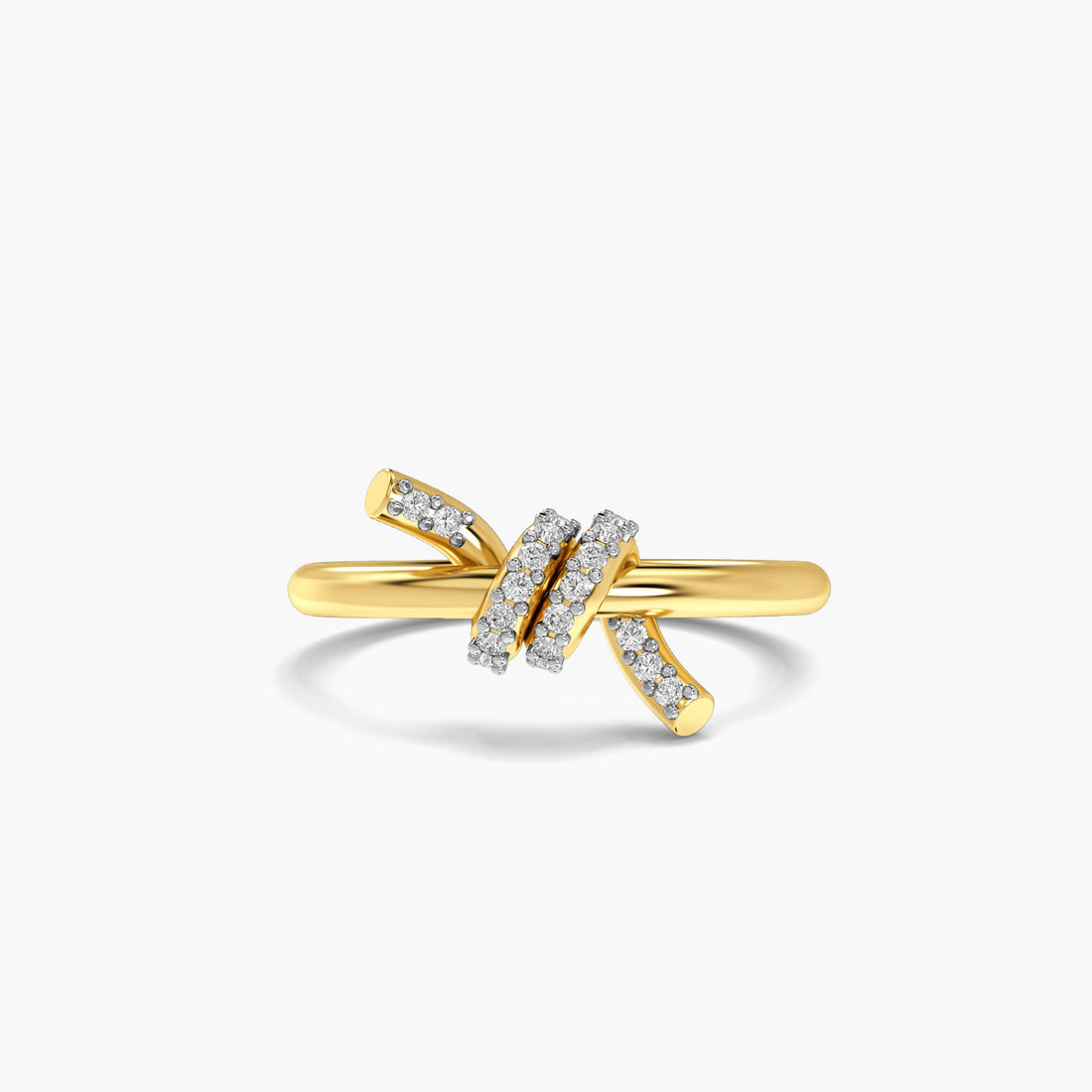 Love Knot Ring - Top View in Yellow Gold - Diamond Ring by Moena
