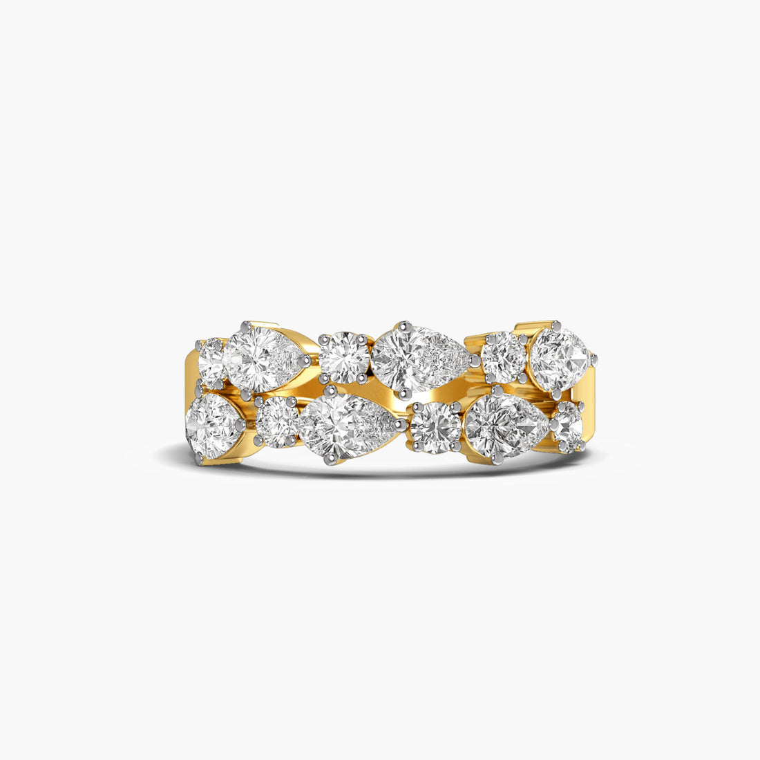 Eclipse Band - Top View in Yellow Gold - Diamond Ring by Moena