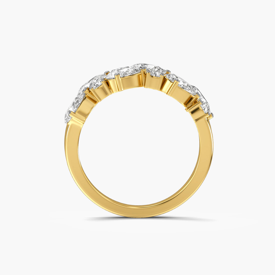 Eclipse Band - Front View in Yellow Gold - Diamond Ring by Moena