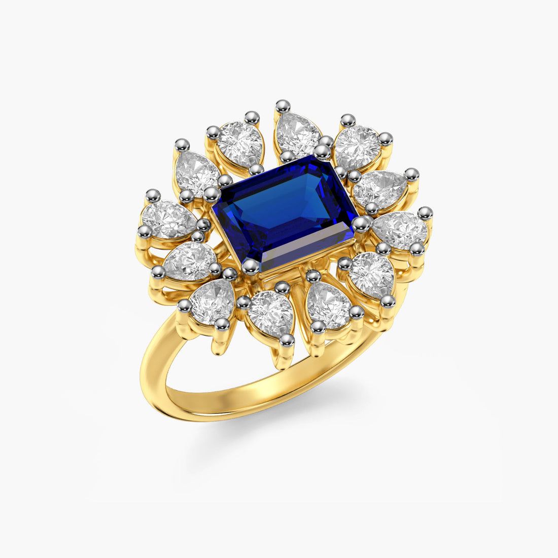 Aurora Bloom Ring - 3D View in Yellow Gold - Diamond Ring by Moena