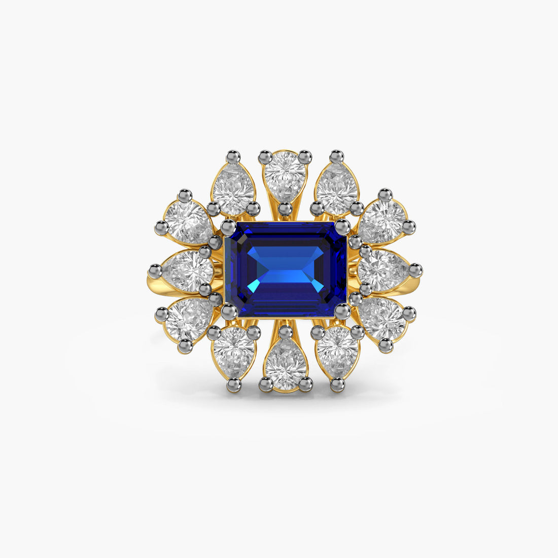 Aurora Bloom Ring - Top View in Yellow Gold - Diamond Ring by Moena