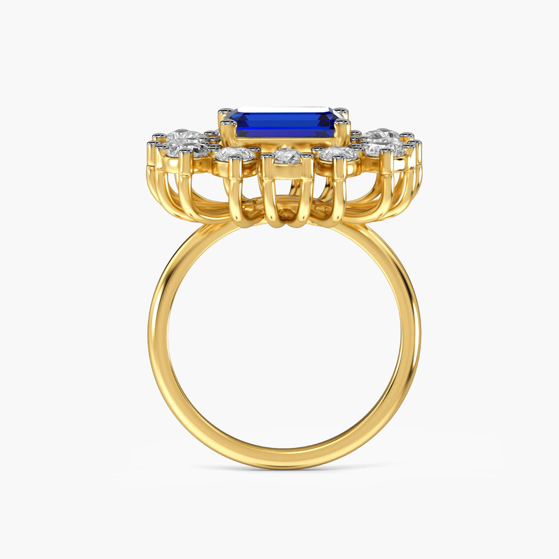 Aurora Bloom Ring - Front View in Yellow Gold - Diamond Ring by Moena