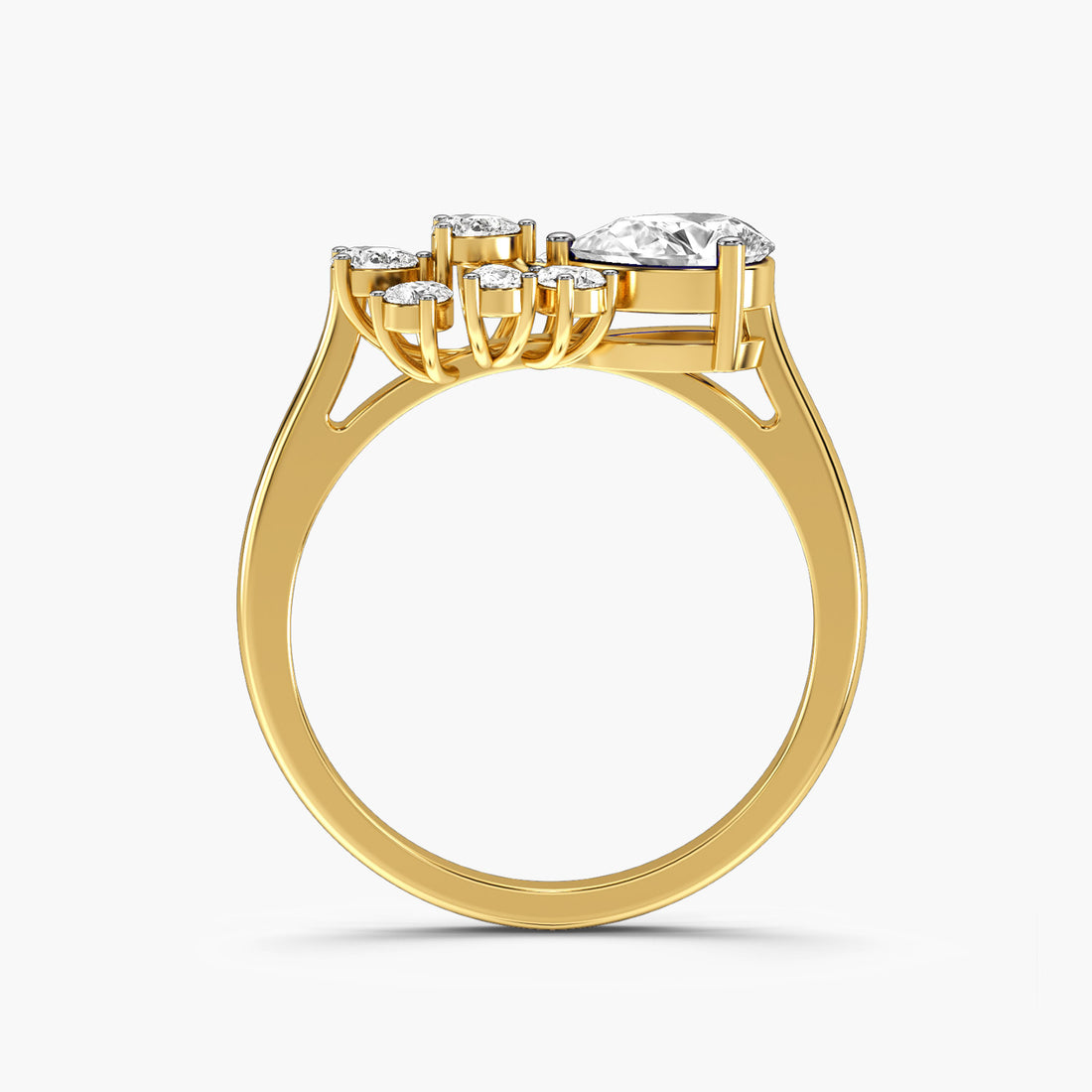 Spring beauty - Front View in Yellow Gold - Diamond Ring by Moena