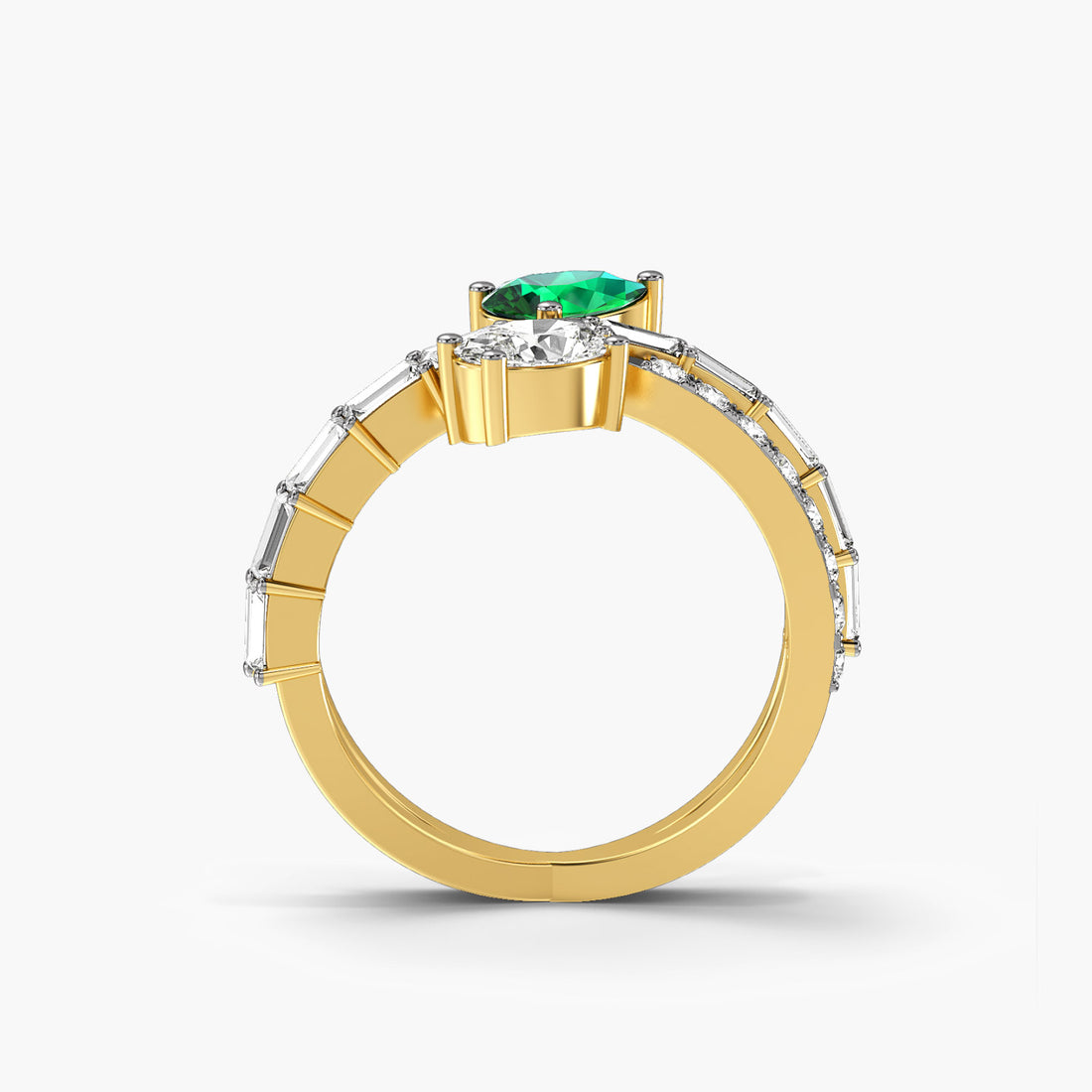 Luxe Fusion - Front View in Yellow Gold - Diamond Ring by Moena