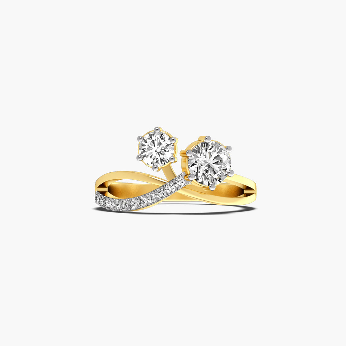Eternal Bond Ring - Top View in Yellow Gold - Diamond Ring by Moena