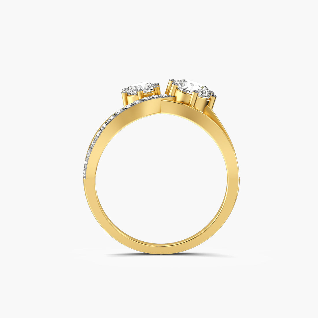 Eternal Bond Ring - Front View in Yellow Gold - Diamond Ring by Moena