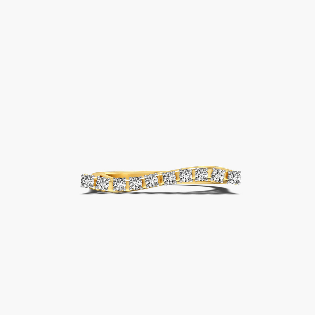 Diamond Horizon - Top View in Yellow Gold - Diamond Ring by Moena