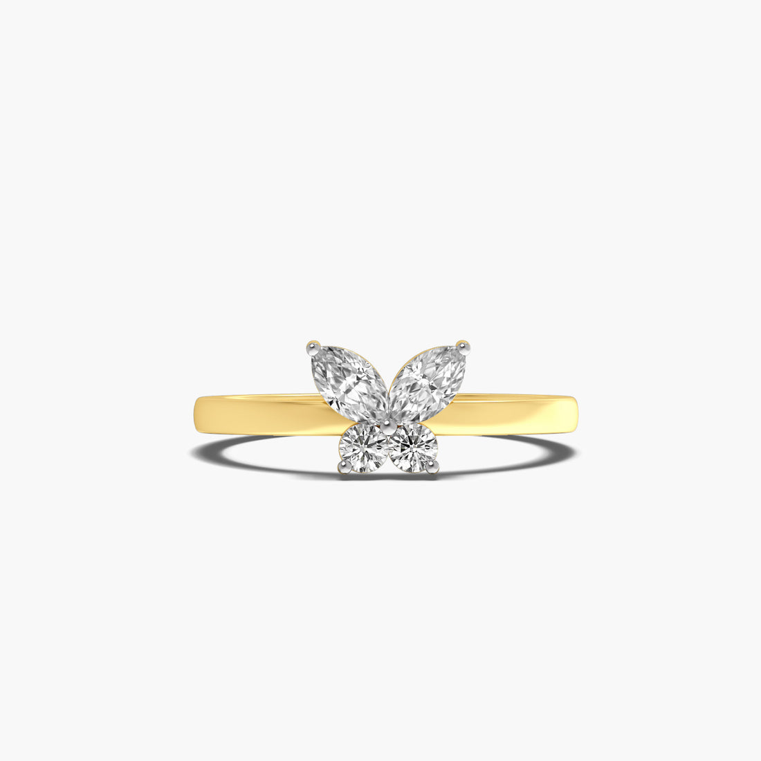 Wings of Light - Top View in Yellow Gold - Diamond Ring by Moena