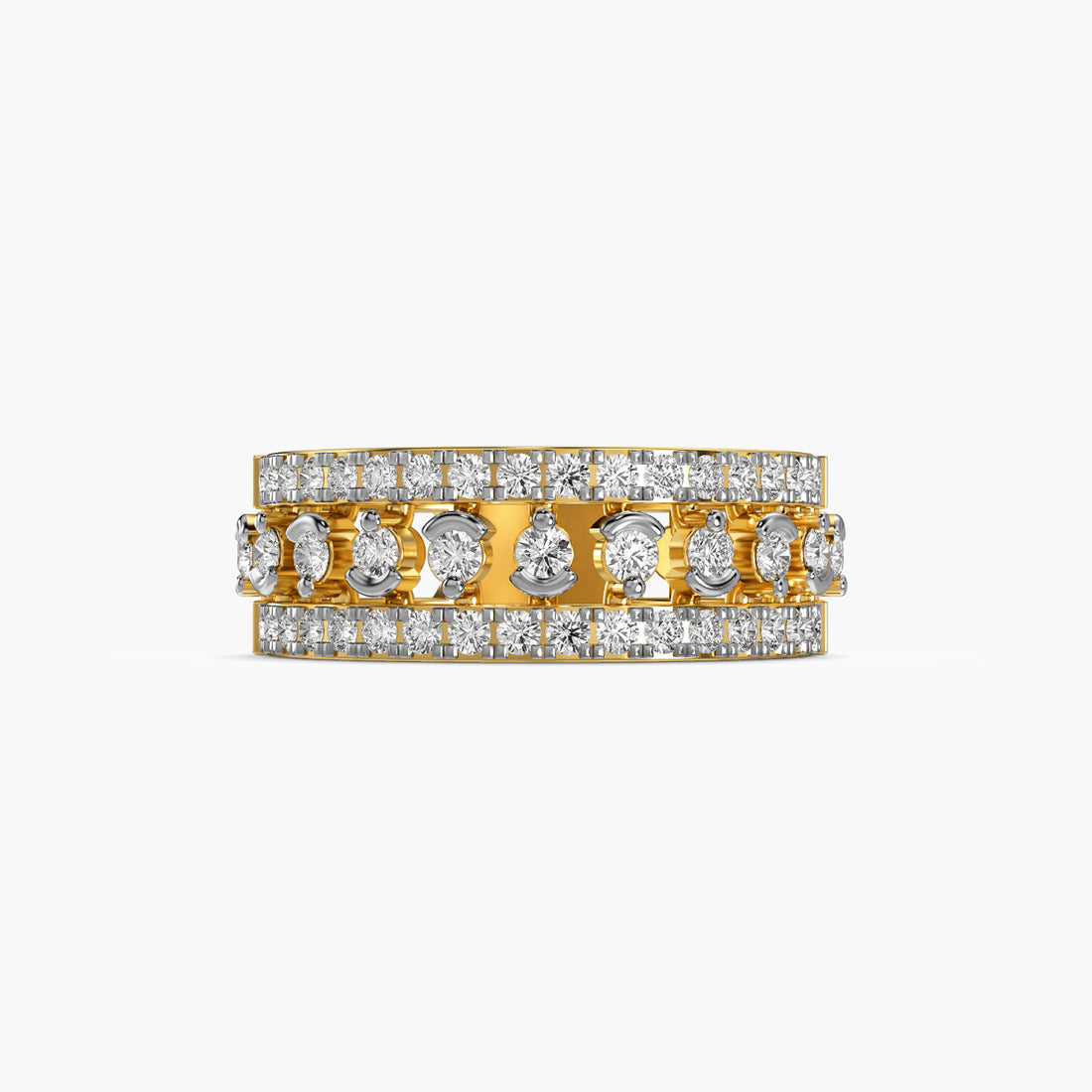 Celestial Cascade Band - Top View in Yellow Gold - Diamond Ring by Moena