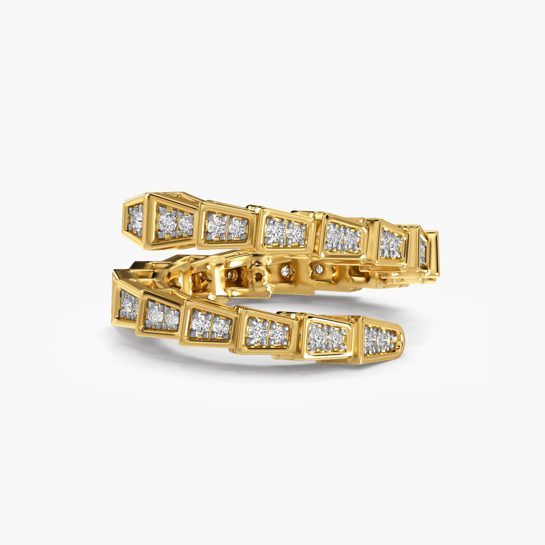 Prism Luxe Band - Top View in Yellow Gold - Diamond Ring by Moena