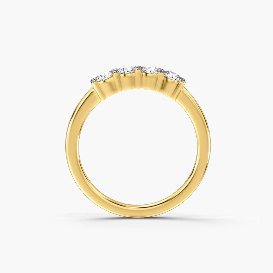 Zenith - Front View in Yellow Gold - Diamond Ring by Moena