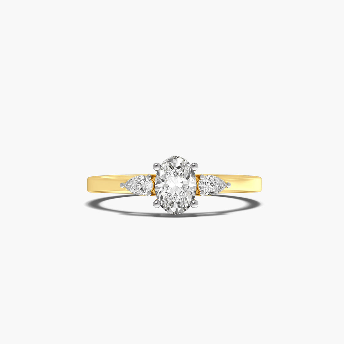 Opera 2 stoned ring - Top View in Yellow Gold - Diamond Ring by Moena