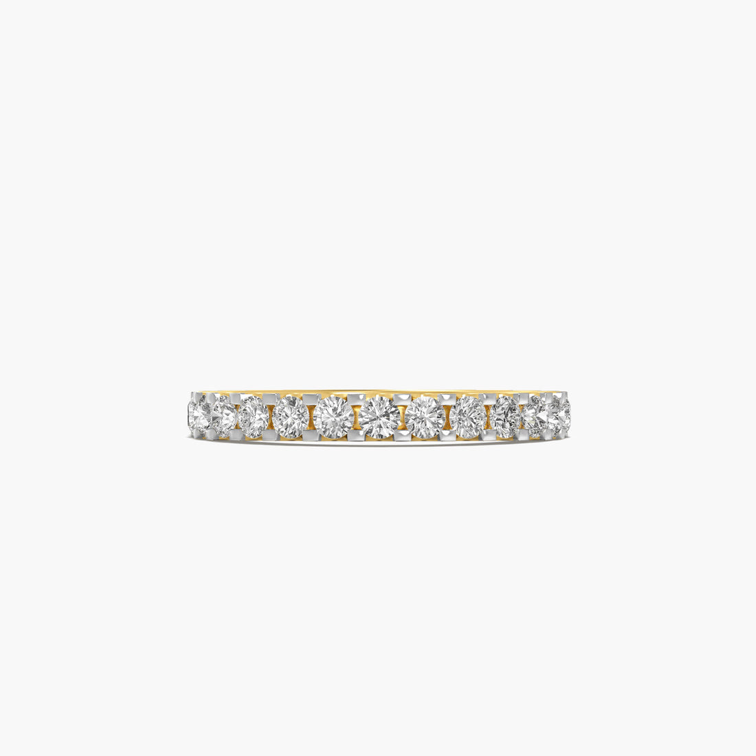 Lab-Grown Diamond Classic Eternity Band - Top View in Yellow Gold - Diamond Ring by Moena