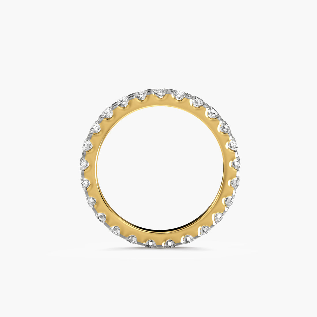 Lab-Grown Diamond Classic Eternity Band - Front View in Yellow Gold - Diamond Ring by Moena