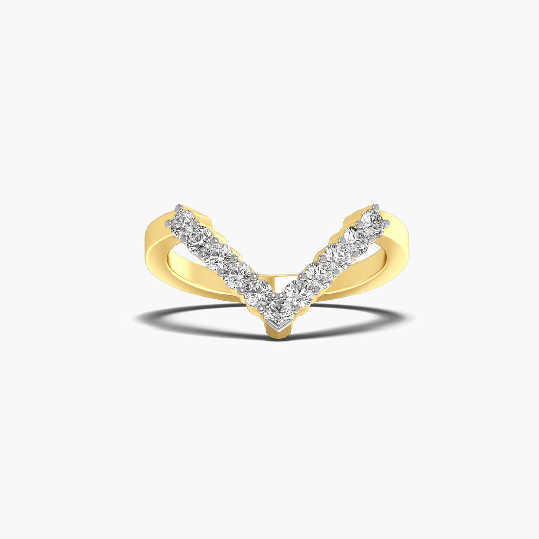 Vow of Love - Top View in Yellow Gold - Diamond Ring by Moena