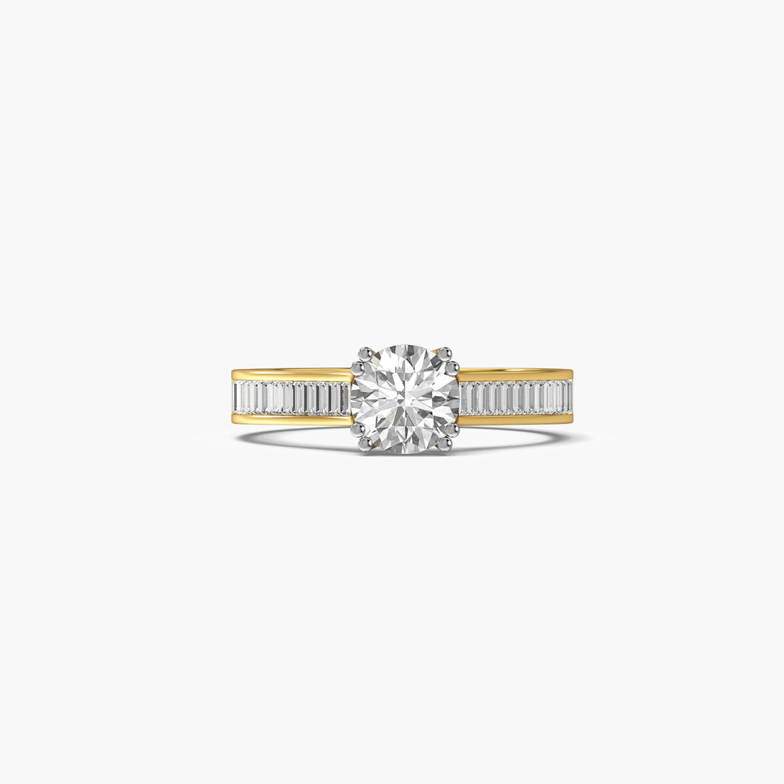 Radiant Grace - Top View in Yellow Gold - Radiant Diamond Ring by Moena