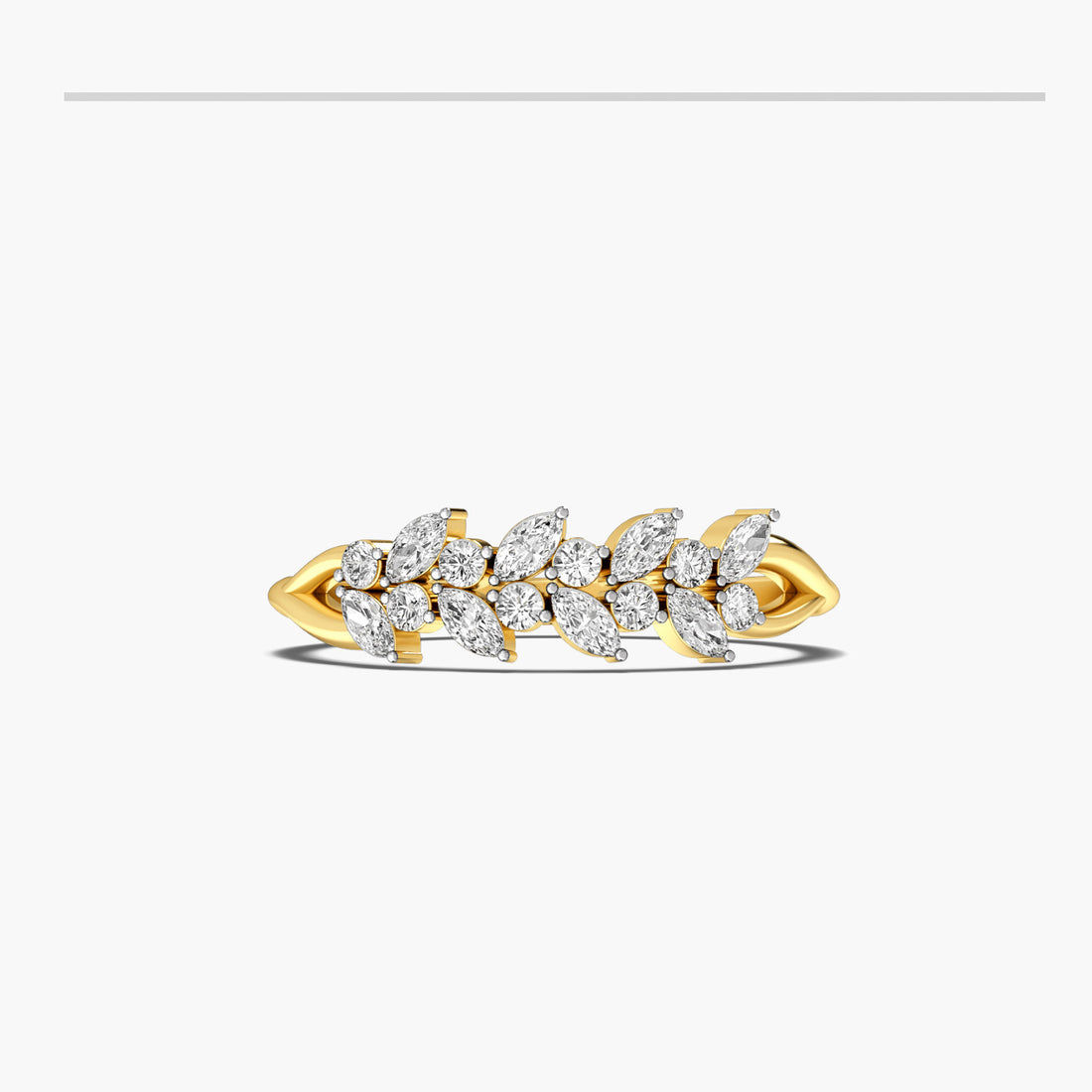 Dawn & Dusk - Top View in Yellow Gold - Diamond Ring by Moena