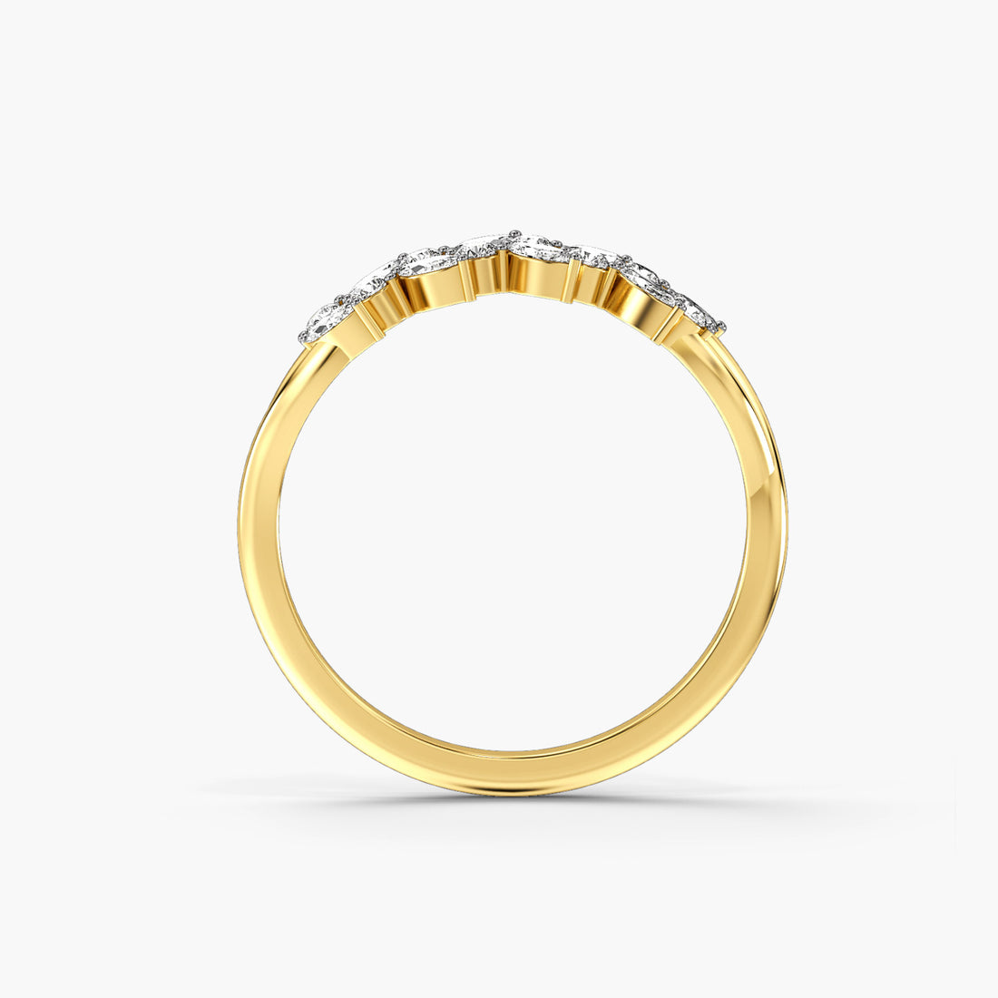 Dawn & Dusk - Front View in Yellow Gold - Diamond Ring by Moena