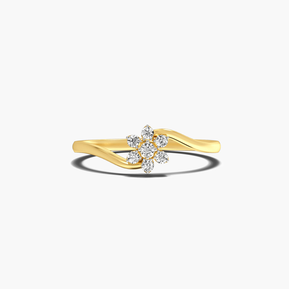 Pure Bloom - Top View in Yellow Gold - Diamond Ring by Moena