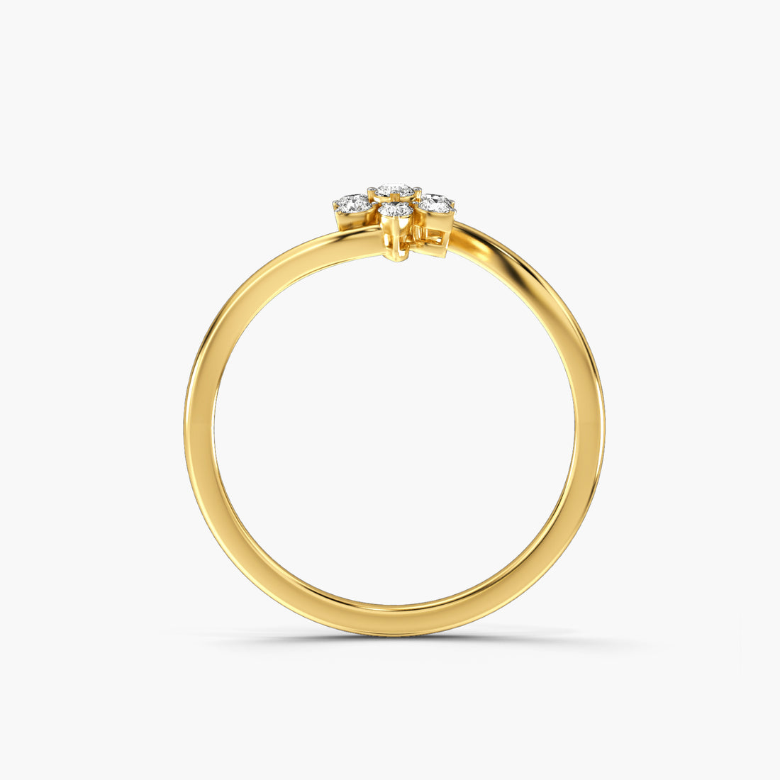 Pure Bloom - Front View in Yellow Gold - Diamond Ring by Moena