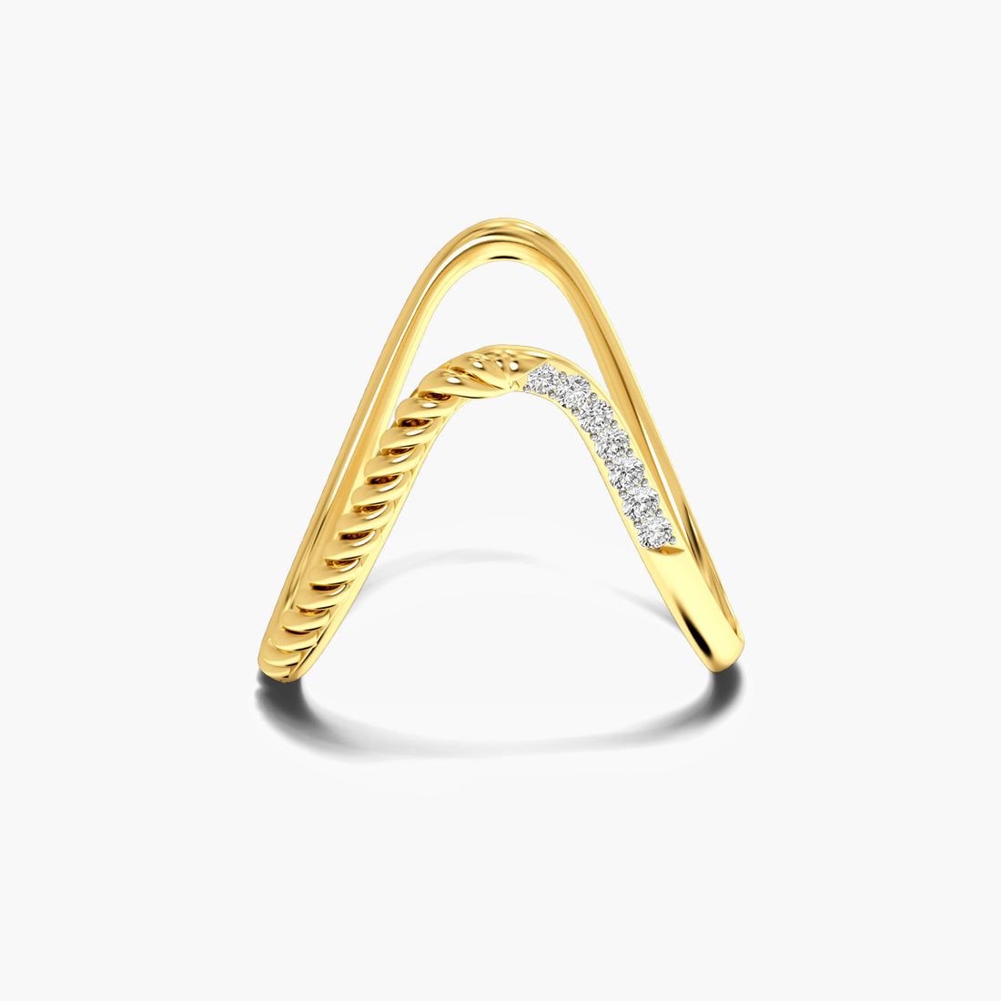 V-Serenity - Top View in Yellow Gold - Diamond Ring by Moena