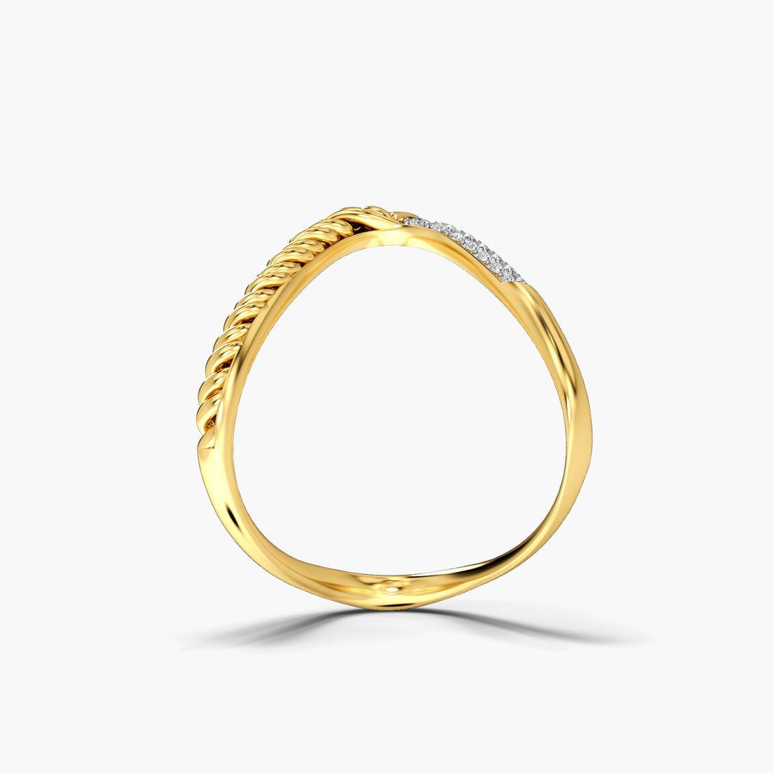 V-Serenity - Front View in Yellow Gold - Diamond Ring by Moena