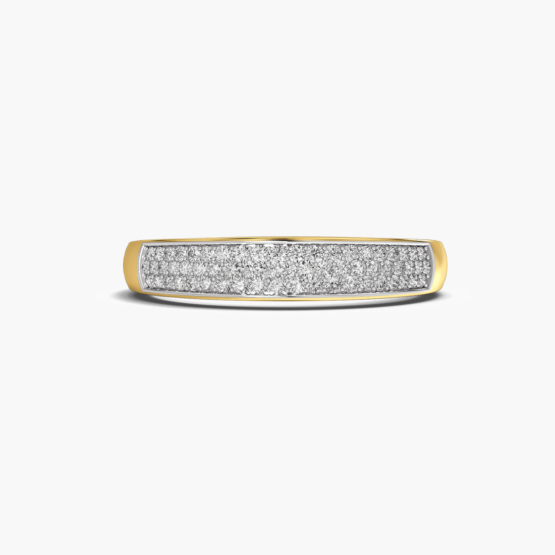 Radiant Pave Band - Top View in Yellow Gold - Radiant Diamond Ring by Moena