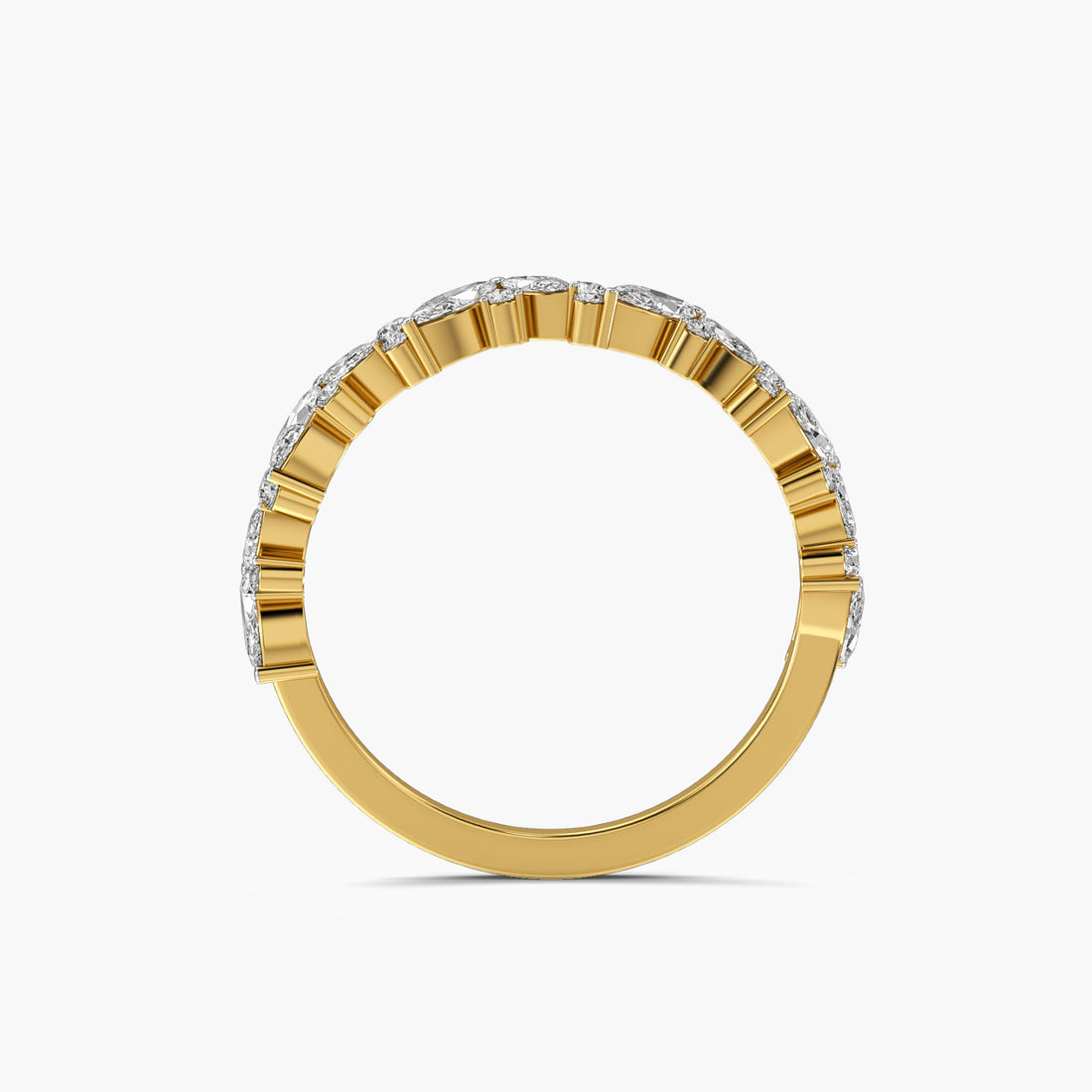 Infinite Romance - Front View in Yellow Gold - Diamond Ring by Moena