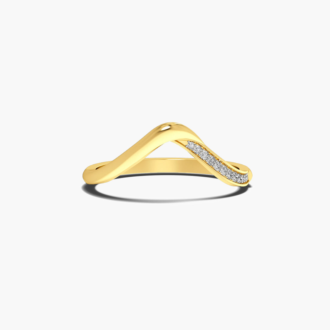 V-Gleam - Top View in Yellow Gold - Diamond Ring by Moena
