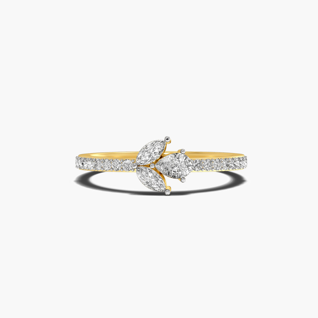 Opulent Luxe - Top View in Yellow Gold - Diamond Ring by Moena