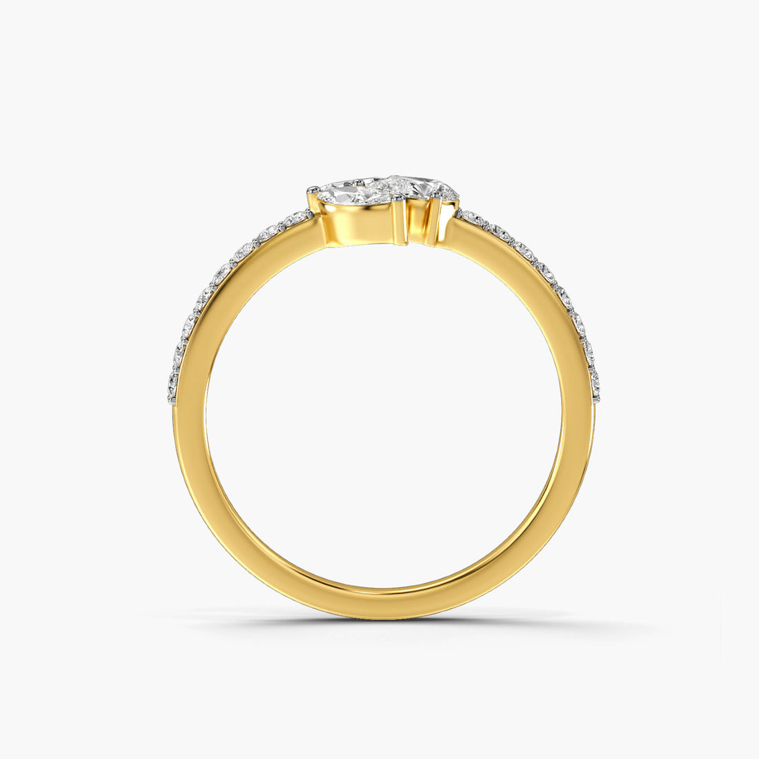 Opulent Luxe - Front View in Yellow Gold - Diamond Ring by Moena