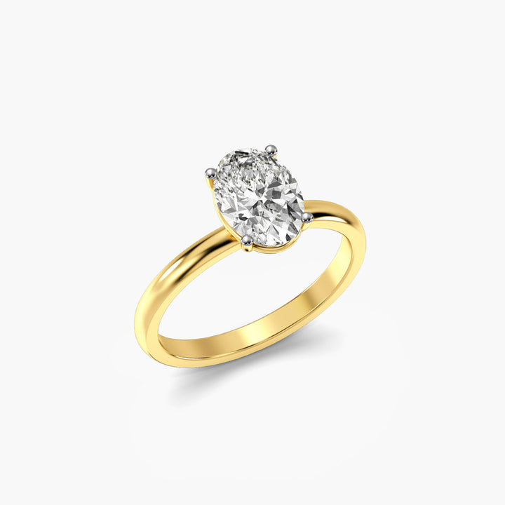 Oval Allure - 3D View in Yellow Gold - Oval Diamond Ring by Moena