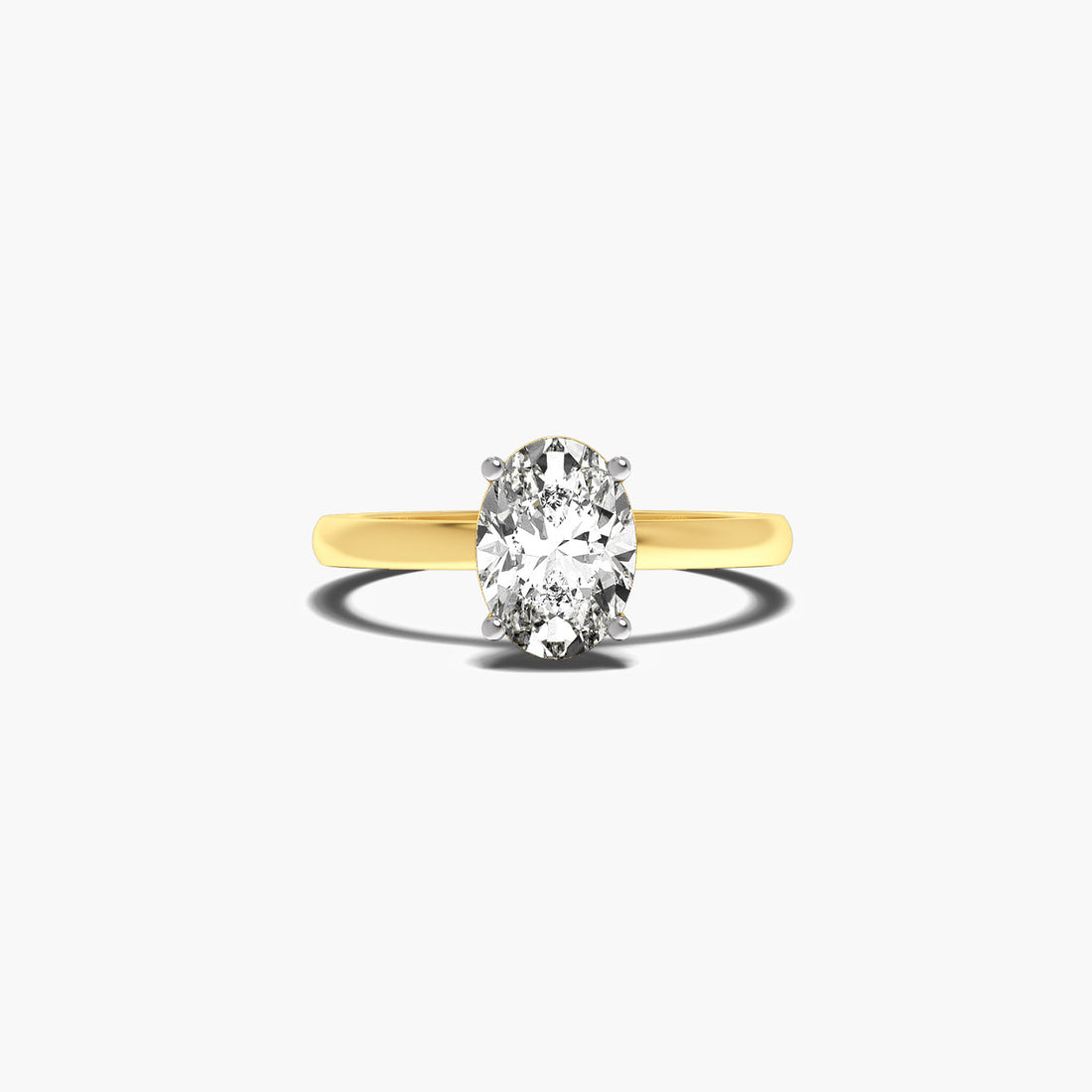 Oval Allure - Top View in Yellow Gold - Oval Diamond Ring by Moena