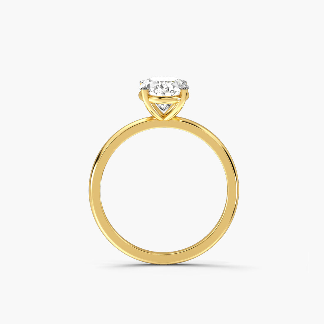 Oval Allure - Front View in Yellow Gold - Oval Diamond Ring by Moena