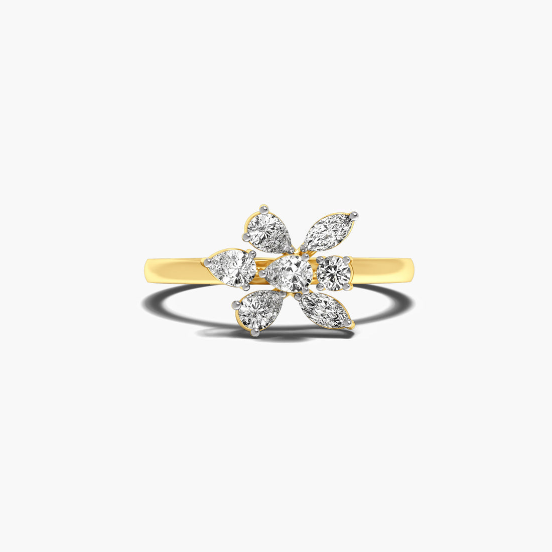 Petals of Passion - Top View in Yellow Gold - Diamond Ring by Moena