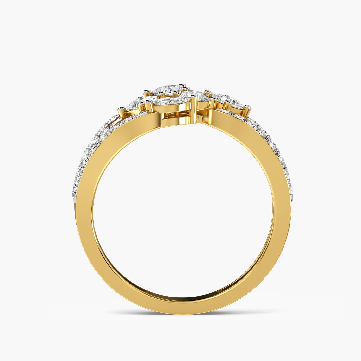 Graceful Crossover Diamond Ring