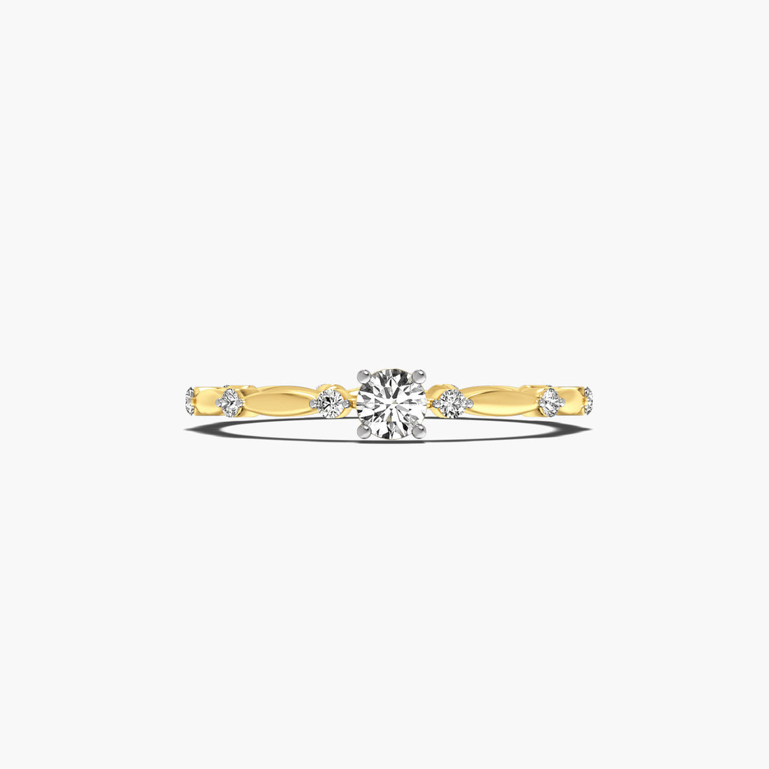Endless Circle - Top View in Yellow Gold - Diamond Ring by Moena
