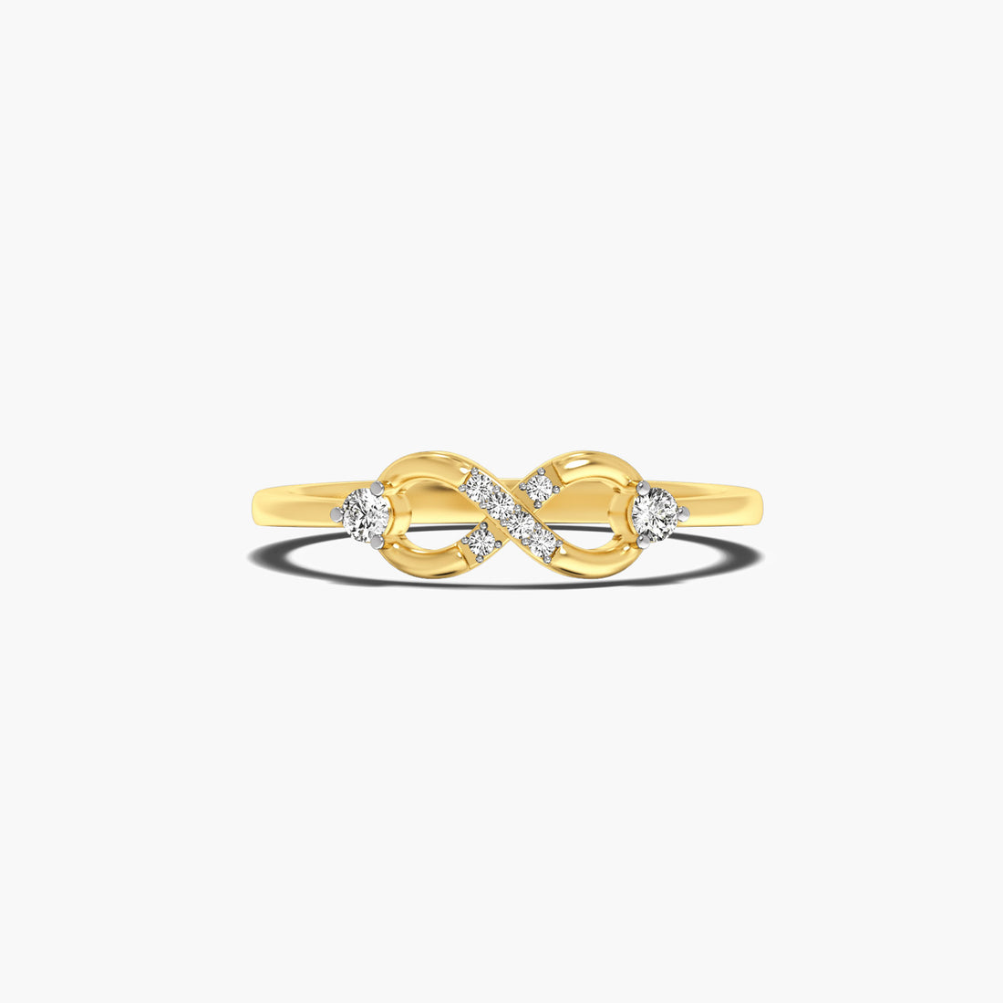 Infinity Spark Ring - Top View in Yellow Gold - Diamond Ring by Moena
