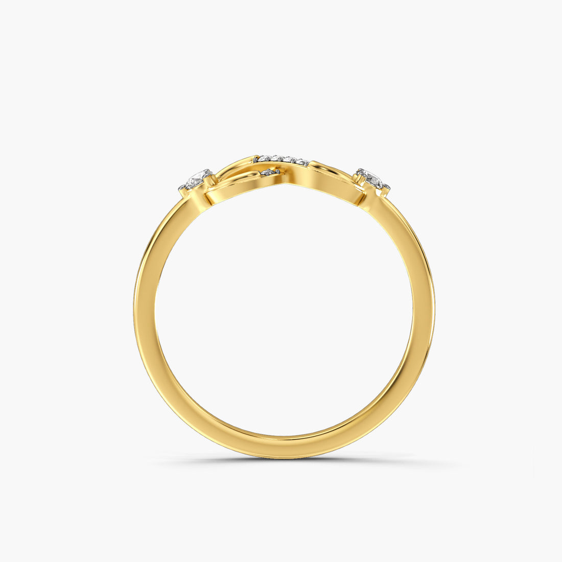 Infinity Spark Ring - Front View in Yellow Gold - Diamond Ring by Moena
