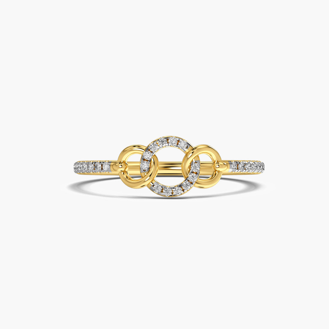 Infinity Link Ring - Top View in Yellow Gold - Diamond Ring by Moena
