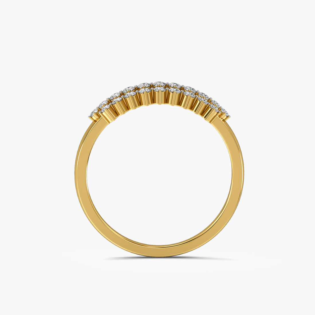 Celestial Cascade - Front View in Yellow Gold - Diamond Ring by Moena