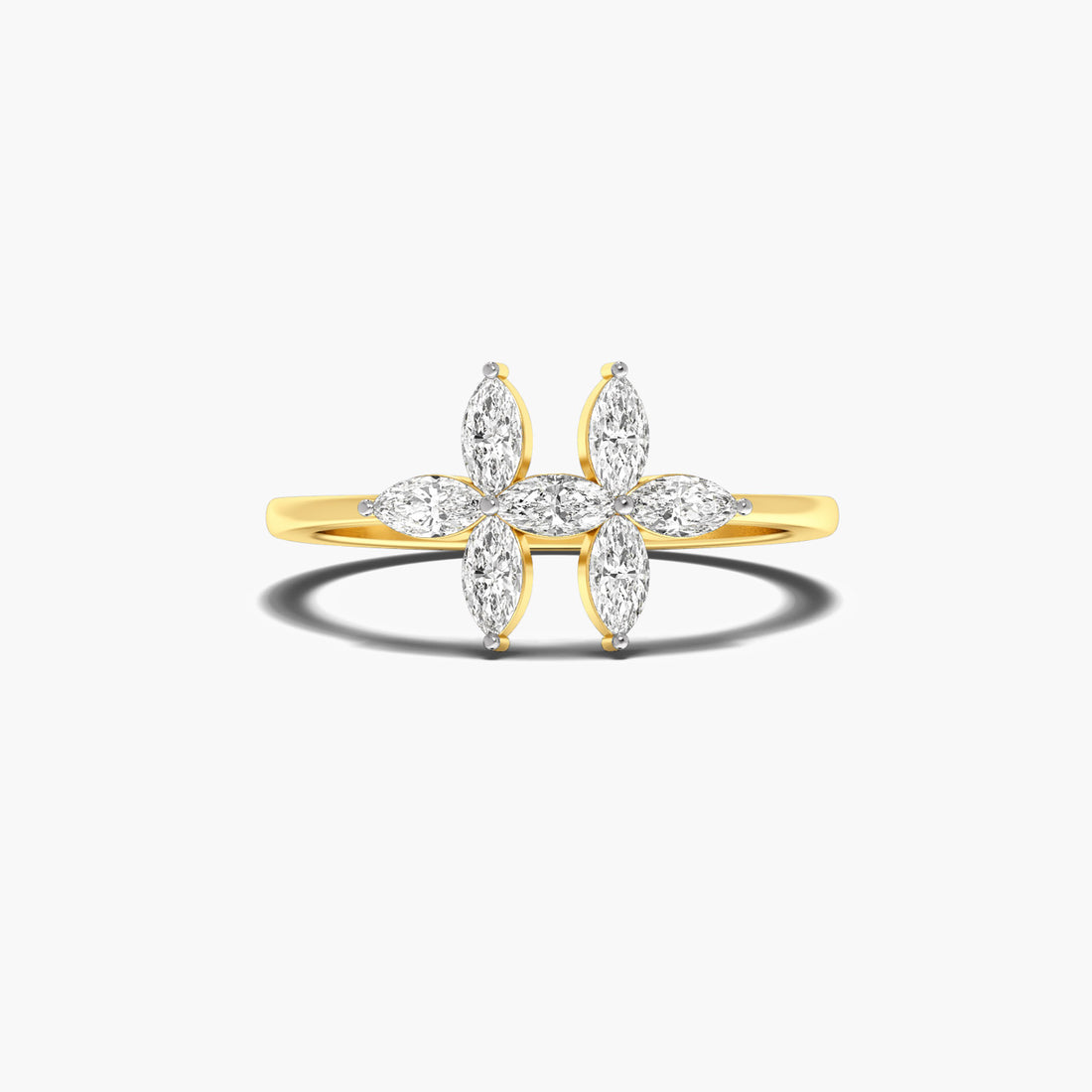 Celestial Seven - Top View in Yellow Gold - Diamond Ring by Moena