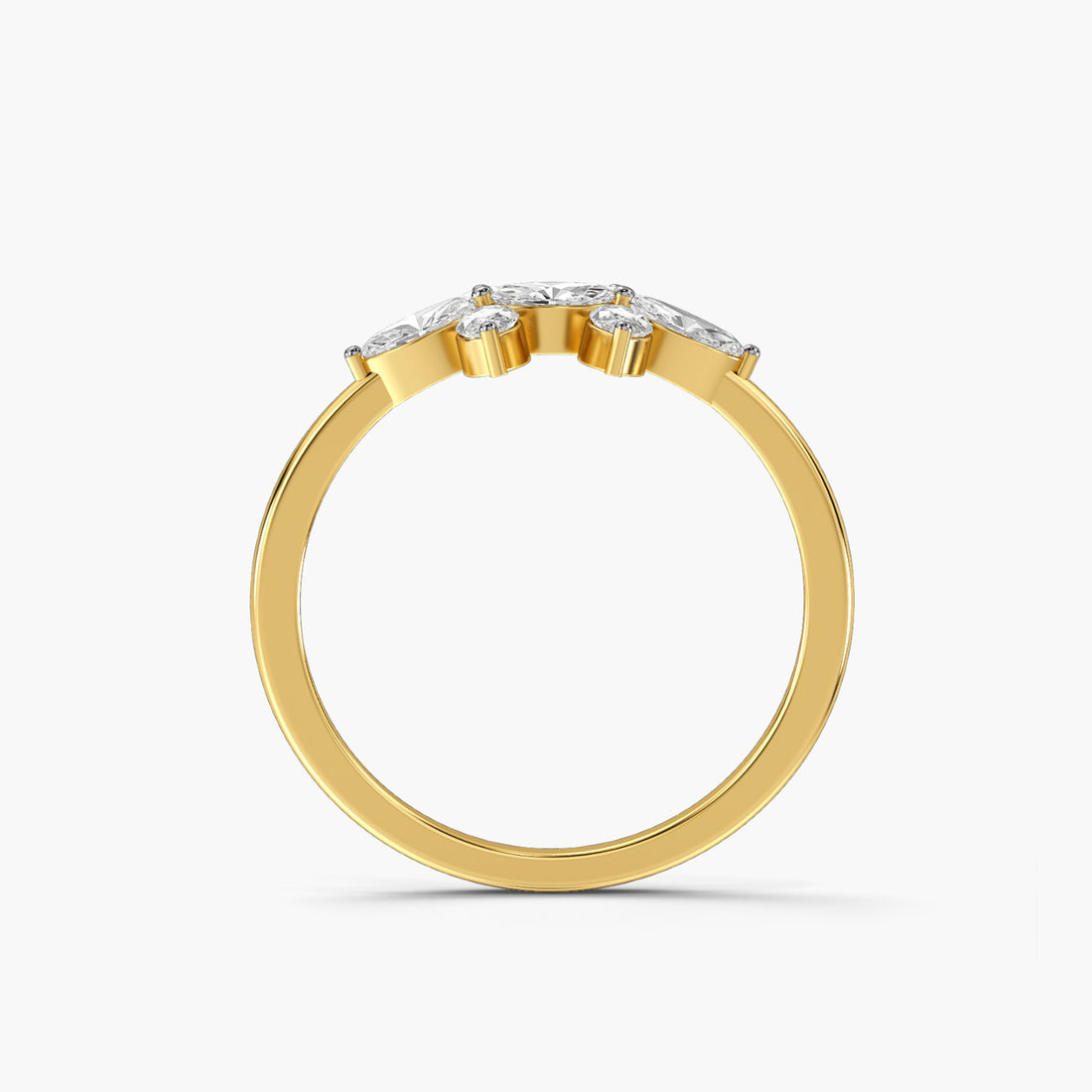 Celestial Seven - Front View in Yellow Gold - Diamond Ring by Moena