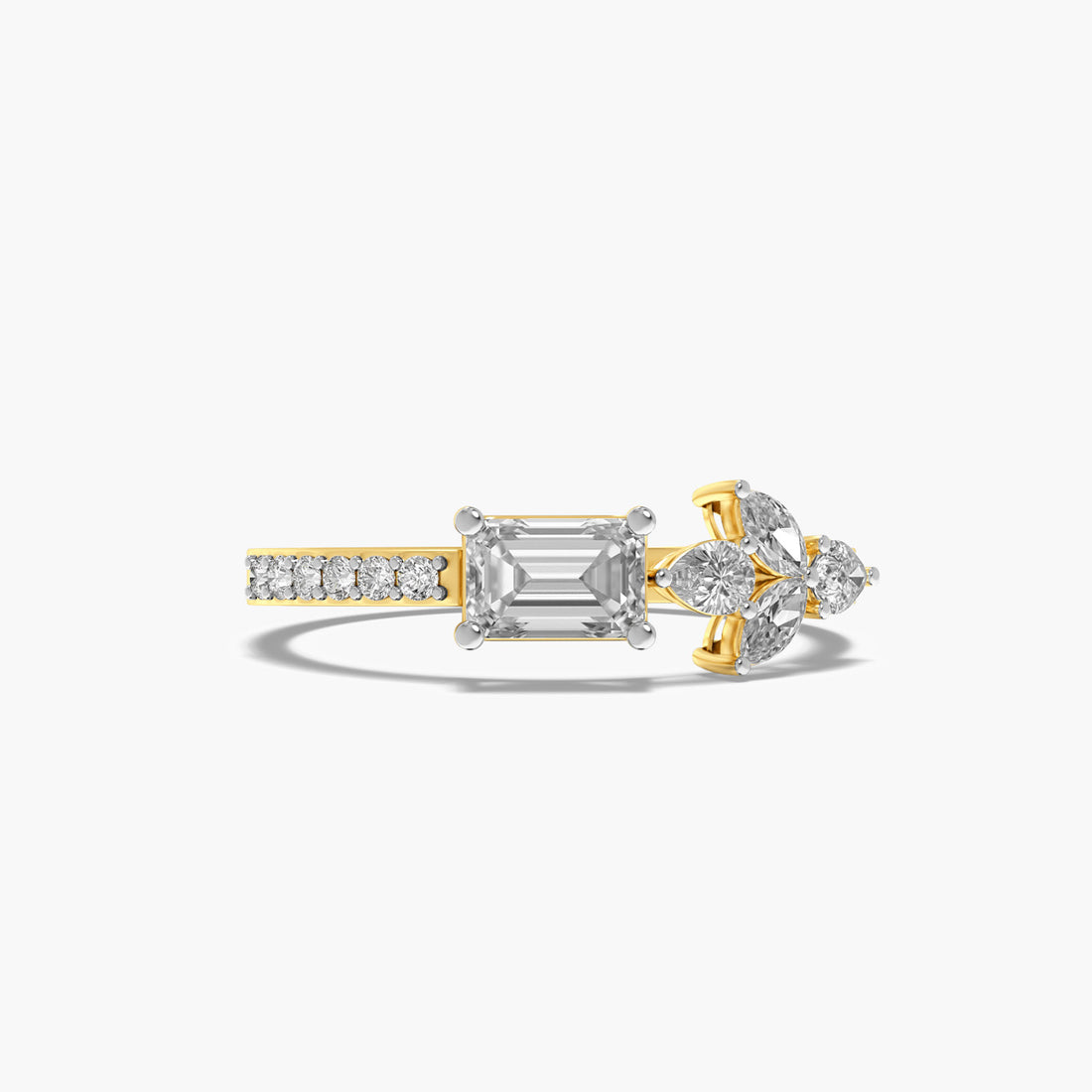 Regal Cluster Ring - Top View in Yellow Gold - Diamond Ring by Moena
