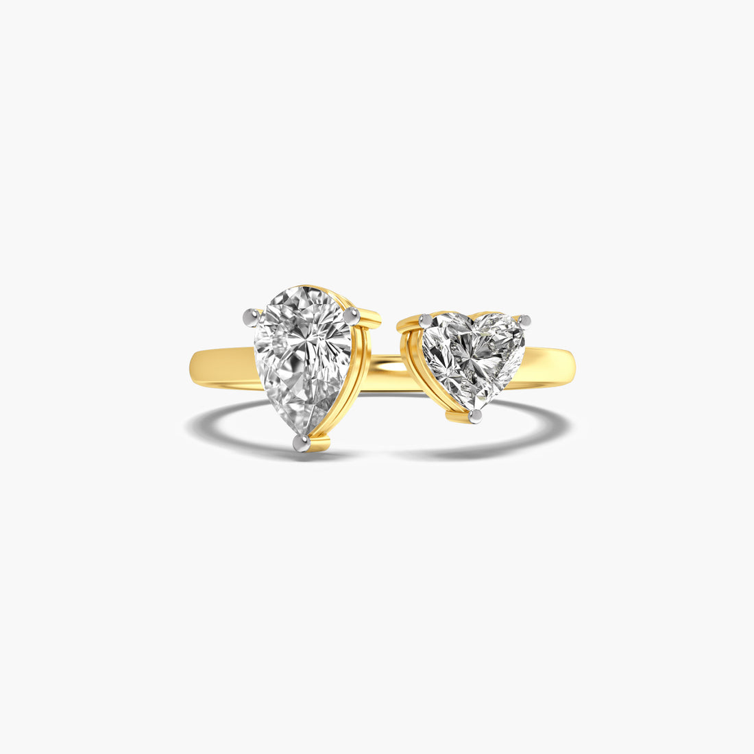 Majestic Duo - Top View in Yellow Gold - Diamond Ring by Moena