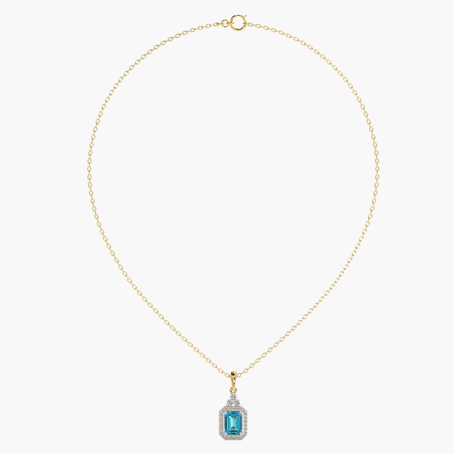 Blue Topaz and Lab-Grown Diamond Pendant - Moena