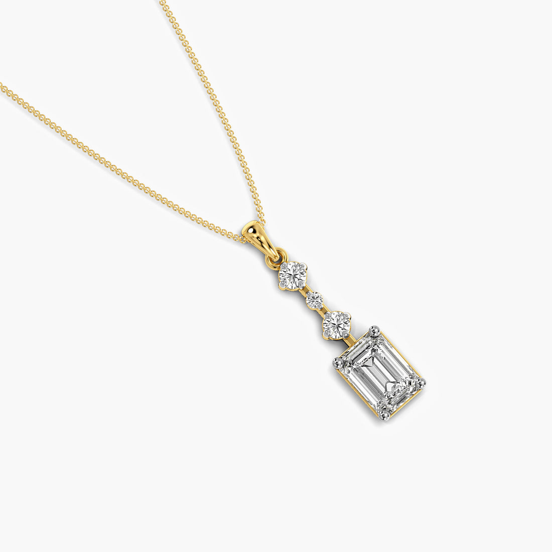 Lumina Drop Pendant - Top View in Yellow Gold - Diamond Pendant by Moena