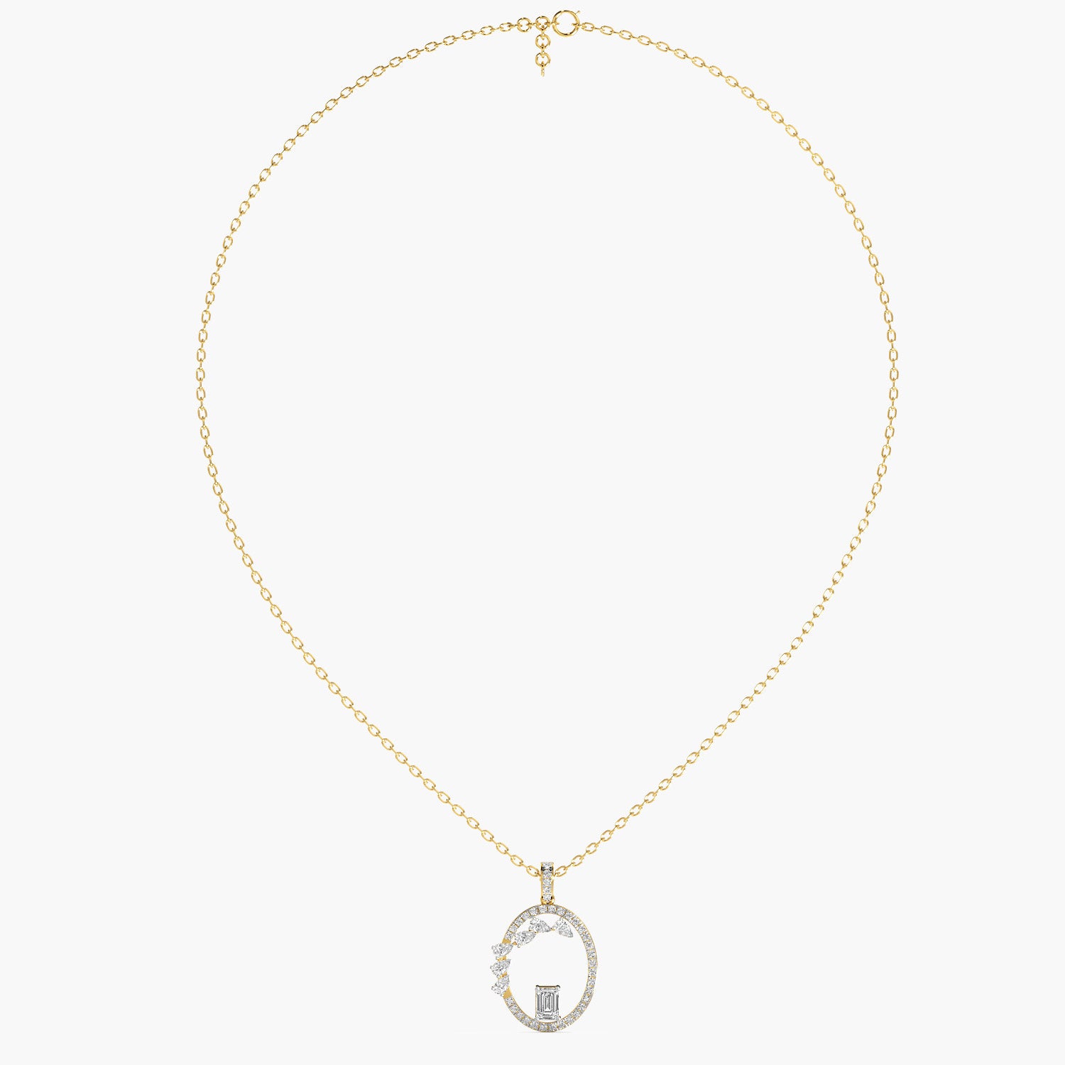 Abstract Halo Lab-Grown Diamond Necklace(With Chain) - Moena