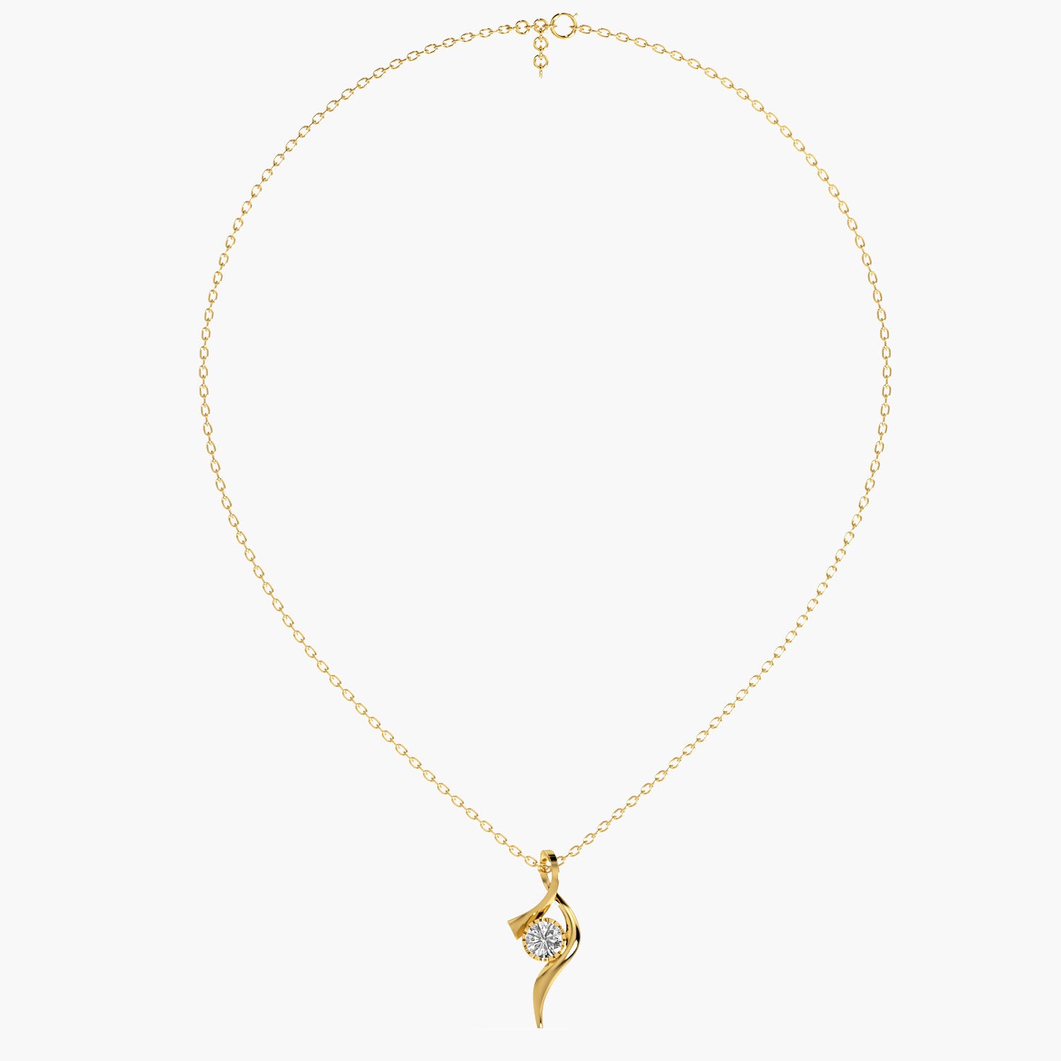 Twirl Lab-Grown Diamond Necklace(With Chain) - Moena