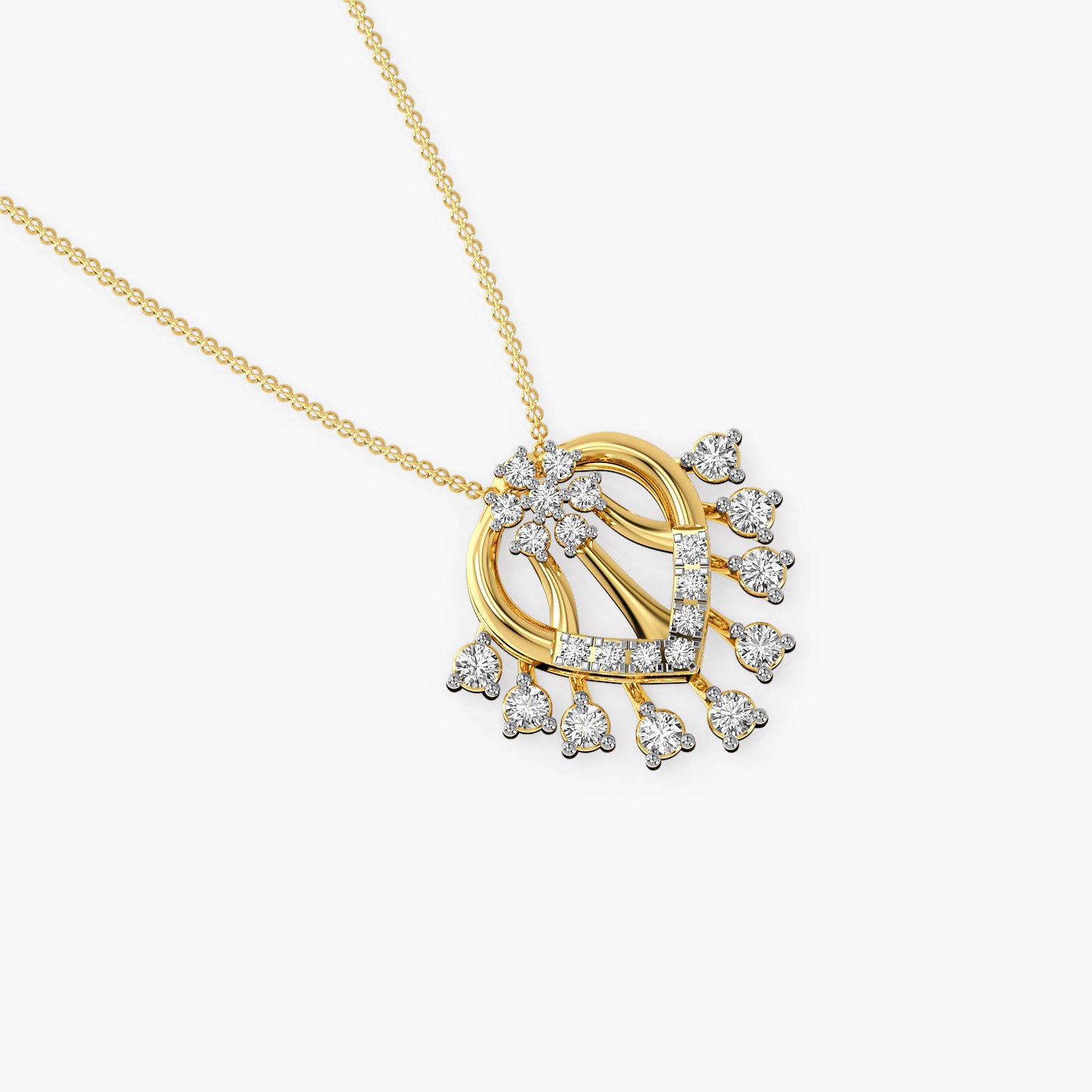 Radiant Cascade Lab-Grown Diamond Pendant - Moena
